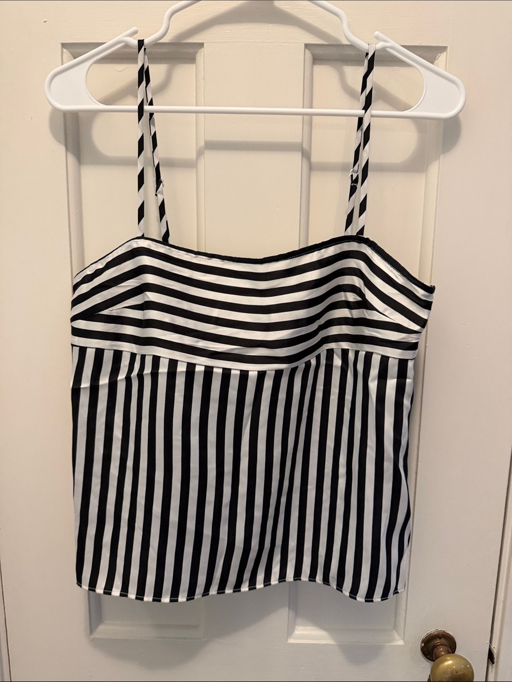 NWT Anthropologie Silk Black & White Striped Camisole